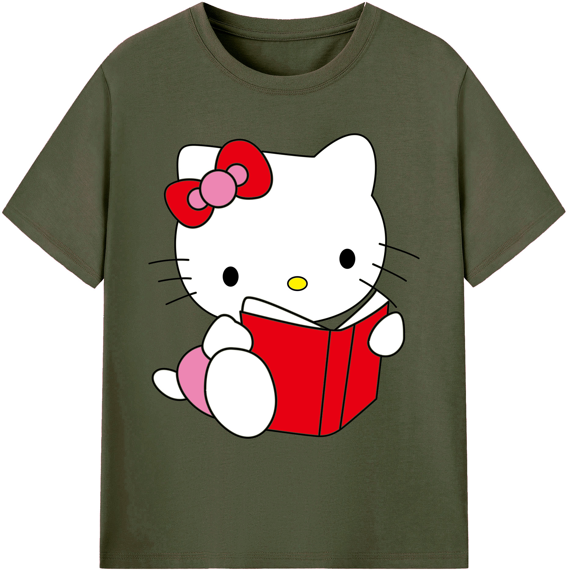 （画像用） Hello Kitty ハローキティ 綿100％ メンズ半袖Tシャツ｜肌触りやわらか＆通気性